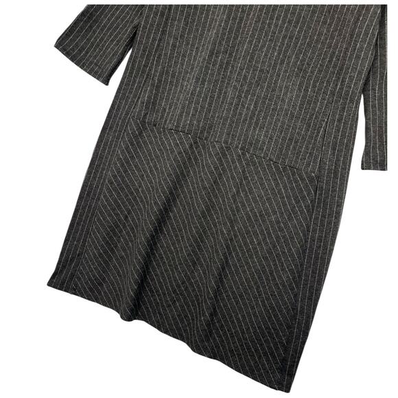 J Jill Ponte Dress Womens Small Petite Gray Pinstripe 3/4 Sleeve Career Business - Picture 7 of 9
